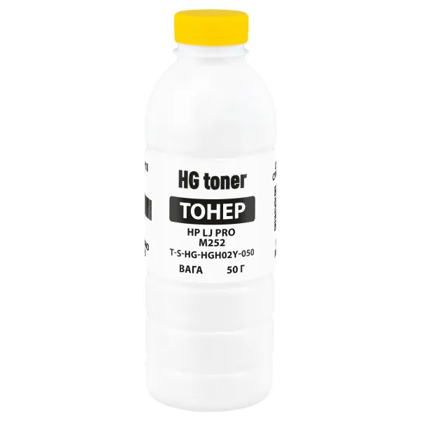 Тонер HP LJ Color Pro M252 флакон, 50 г, желтый HG toner (TSM-HGH02Y-050)