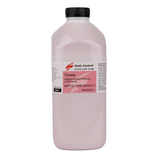 Тонер HP універсальний MPTCOL3 флакон, 500 г, пурпуровий SCC (MPTCOL-500B-MAOS3-P)
