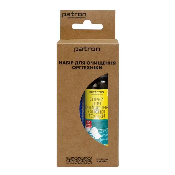 Набор для очистки оргтехники 2в1 (Спрей 100 мл + Салфетка) Patron (F3-018)