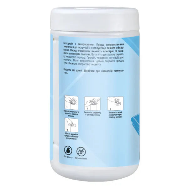 Салфетки для очистки оргтехники бумажные, туба 100 шт Patron (F3-060) - Фото 3