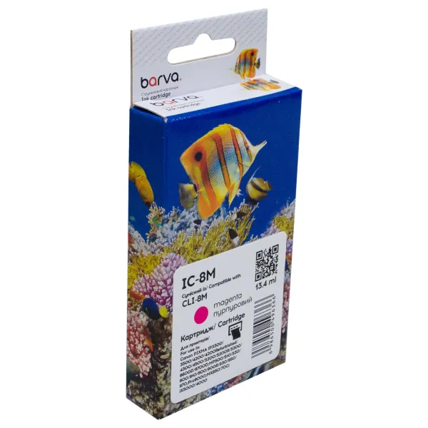 Картридж совместимый Canon CLI-8M (0622B024) 490 стр, пурпурный Barva (IC-8M)