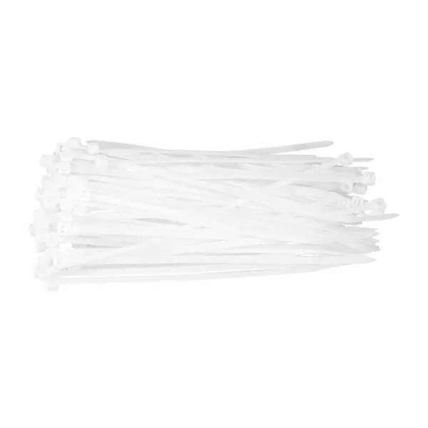Стяжка кабельная 2,5х200мм, 100 шт, белая Patron (PLA-2.5-200-WH)