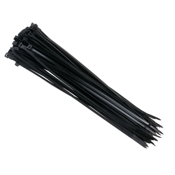 Стяжка кабельная 3,6х300мм, 100 шт, черная Patron (PLA-3.6-300-BL)