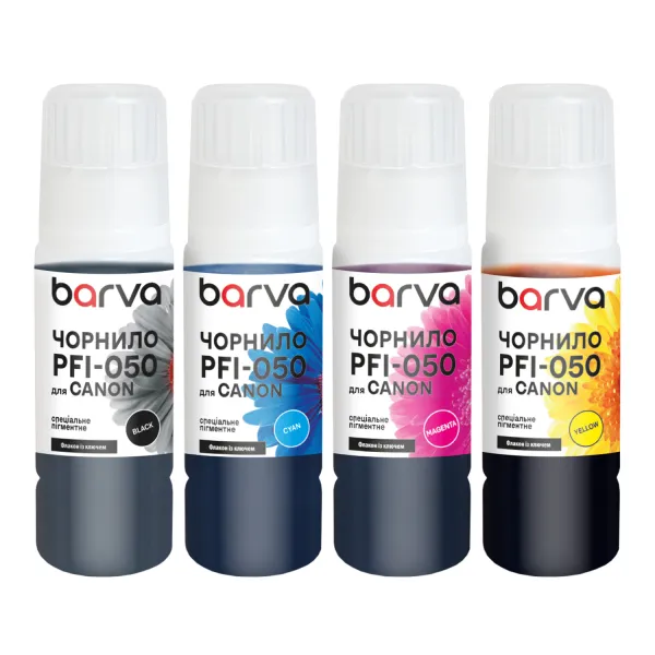 Комплект чернил для Canon PFI-050 специальные 4x70 мл, OneKey, пигментные, BK/C/M/Y Barva (C050-070-MP)