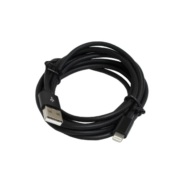 Кабель USB - Lightning 2,4А, 2 м черный Patron (PN-LIGHT-2M-B)