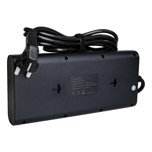Фільтр мережевий 8 розеток + 4 х USB, 3 м, 16 А, 250 В, чорний Patron Power (SP-1683-USB) - Фото 2