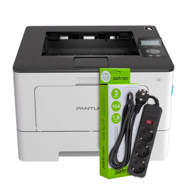 Принтер лазерний BP5100DW A4, Wi-Fi Pantum (BP5100DW) + Фільтр мережевий 3 розетки Patron (SP-1033)