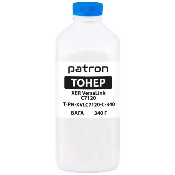 Тонер XER VersaLink C7120 флакон, 340 г, блакитний Patron (PN-XVLC7120-C-340)