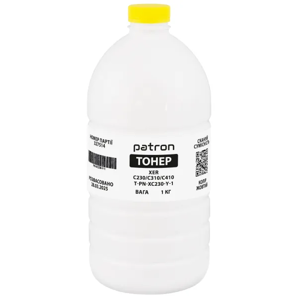 Тонер XER C230/C310/C410 флакон, 1 кг, жовтий Patron (PN-XC230-Y-1)