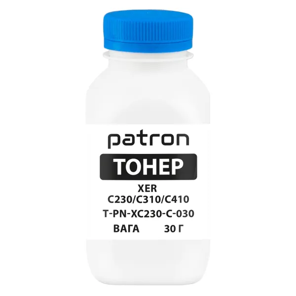 Тонер XER C230/C310/C410 флакон, 30 г, блакитний Patron (PN-XC230-C-030)