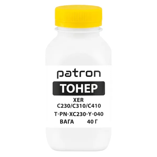Тонер XER C230/C310/C410 флакон, 40 г, жовтий Patron (PN-XC230-Y-040)