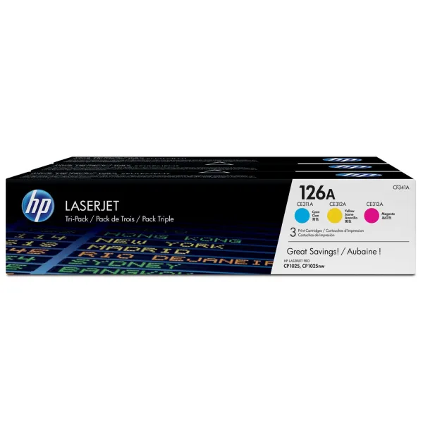 Картридж 126A голубой/пурпурный/желтый HP (CF341A)